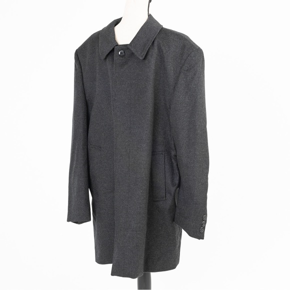 Luxury hand tailored cashmere lamb’s wool blend charcoal coat 44R Norman Wells - Picture 3 of 15